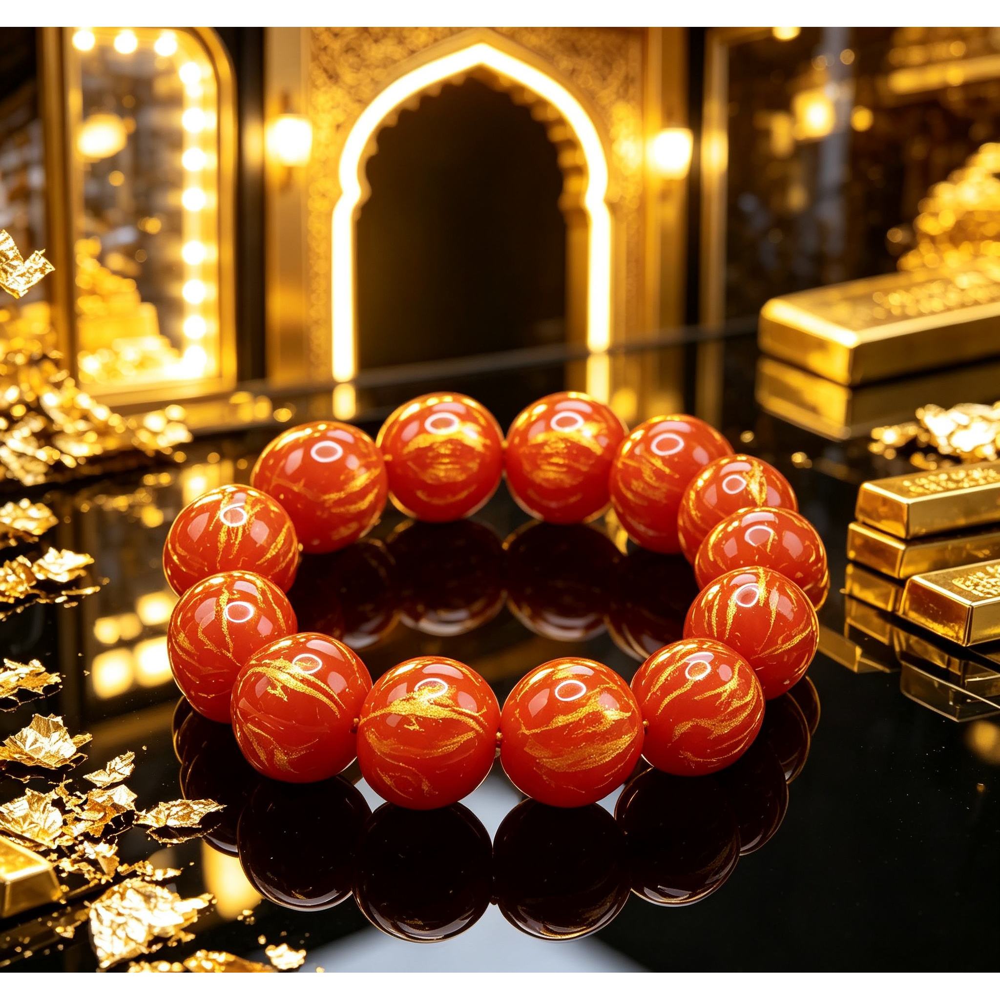 20mm Natural Stone Stretch Beaded Bracelet, Unisex